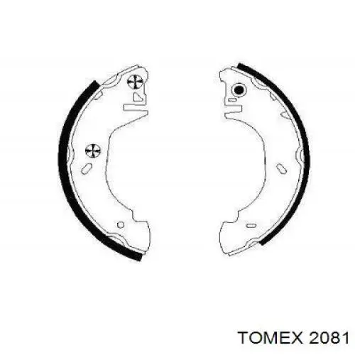 Колодки гальмові задні, барабанні 2081 Tomex