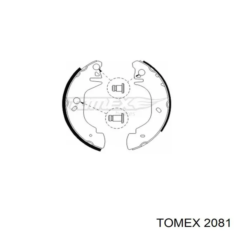 Колодки гальмові задні, барабанні 2081 Tomex