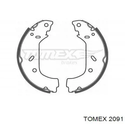 Колодки гальмові задні, барабанні 2091 Tomex