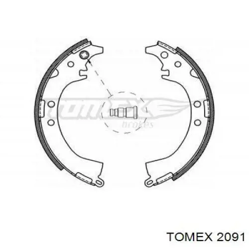 Колодки гальмові задні, барабанні 2091 Tomex