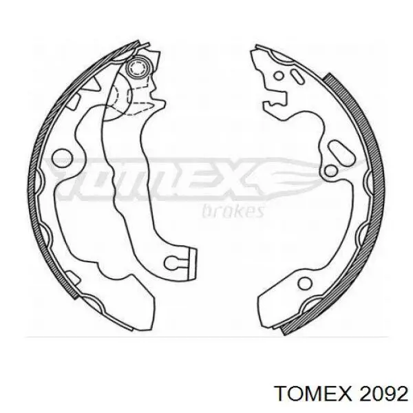 Колодки гальмові задні, барабанні 2092 Tomex