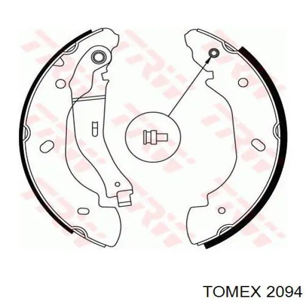 Колодки гальмові задні, барабанні 2094 Tomex