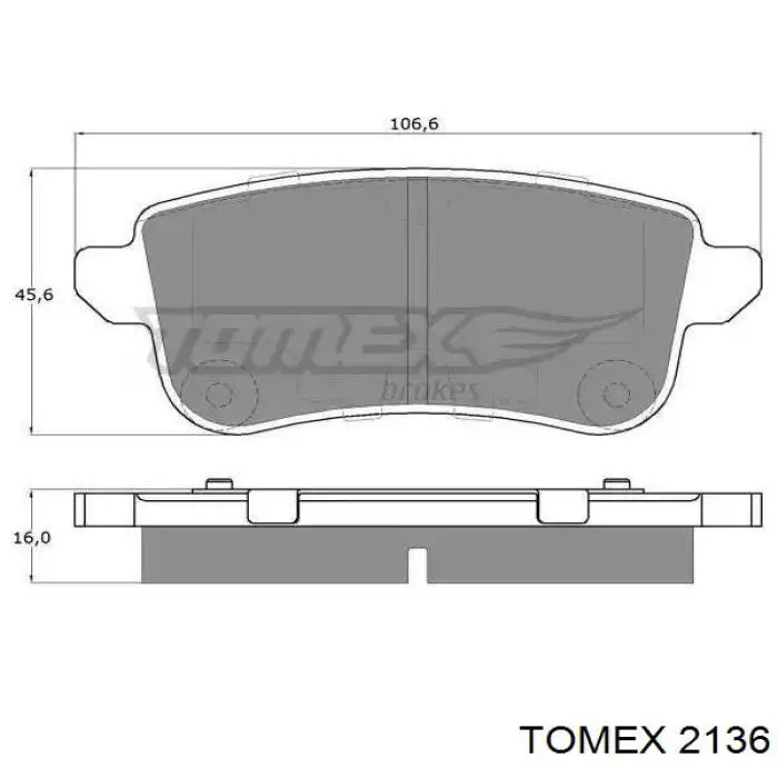 Колодки гальмові задні, барабанні 2136 Tomex