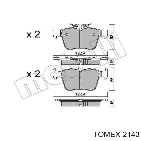 Колодки гальмові задні, барабанні 2143 Tomex