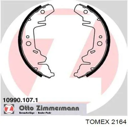 2164 Tomex колодки гальмові задні, барабанні