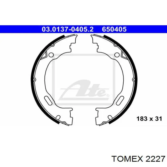 2227 Tomex Гальмівні колодки ручника