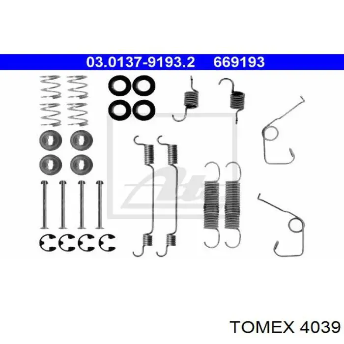 4039 Tomex ремкомплект гальмівних колодок