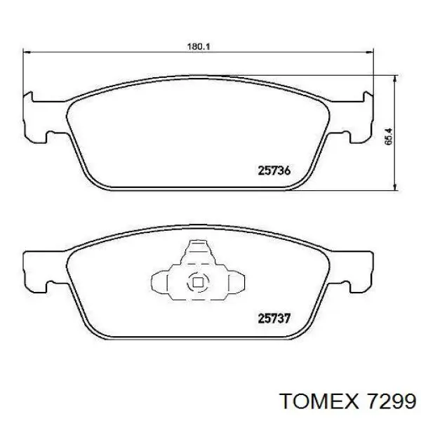 Диск переднього гальма Tomex 7299 ціна, від 39.78 USD