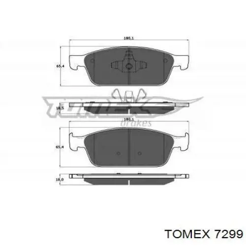 Диск гальмівний передній 7299 Tomex