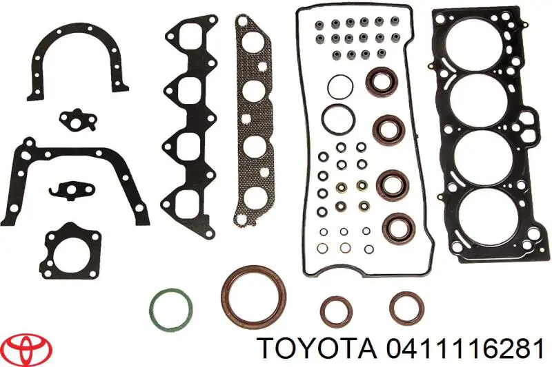 Комплект прокладок двигуна, повний 0411116281 Toyota