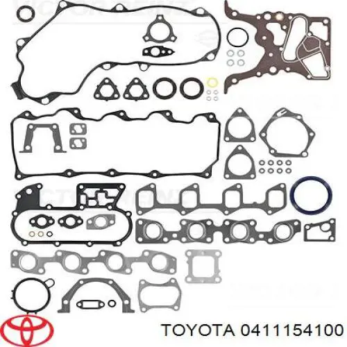 Комплект прокладок двигуна, повний 0411154100 Toyota