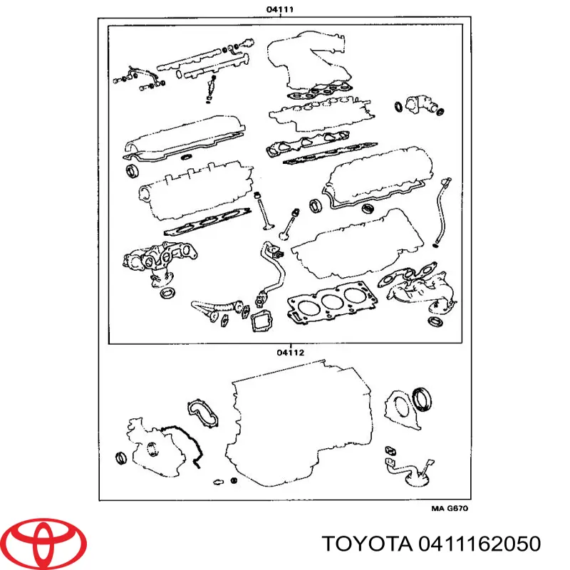 Купити 411162050 Toyota Комплект прокладок