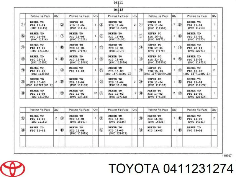 411231274 Toyota комплект прокладок двигуна, верхній