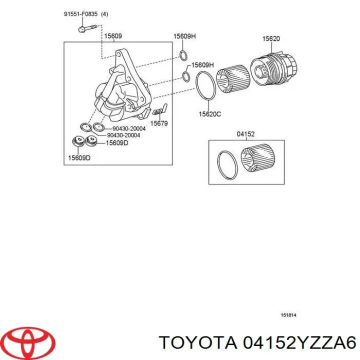 04152YZZA6 Toyota фільтр масляний