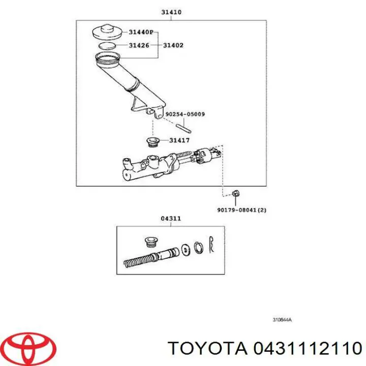 0431112110 Toyota ремкомплект головного гальмівного циліндру