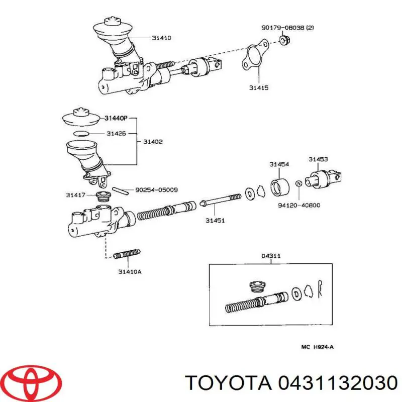 0431132030 Toyota ремкомплект головного циліндру зчеплення