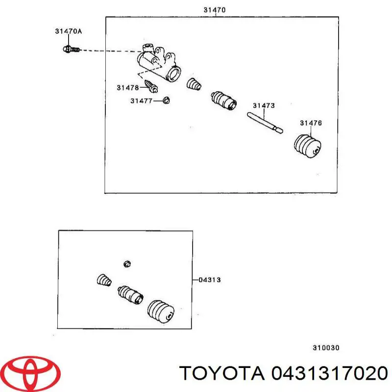 Актуатор зчеплення Toyota 0431317020 ціна, від 15.60 USD