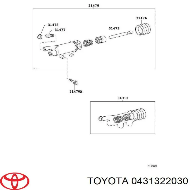 Купити 0431322030 Toyota Ремкомплект робочого циліндру зчеплення