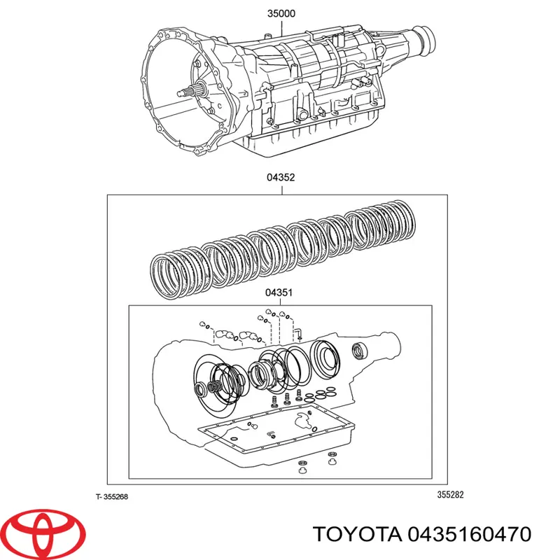 Ремкомплект АКПП Toyota 0435160470 ціна, від 223.36 USD