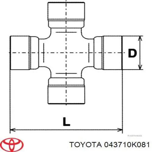 Хрестовина карданного валу Toyota 043710K081 ціна, від 15.21 USD