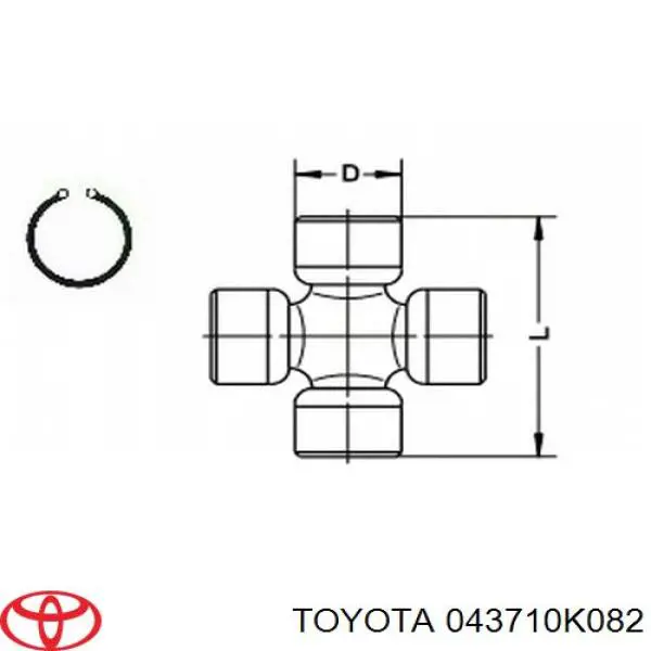 Хрестовина карданного валу Toyota 043710K082 ціна, від 15.36 USD