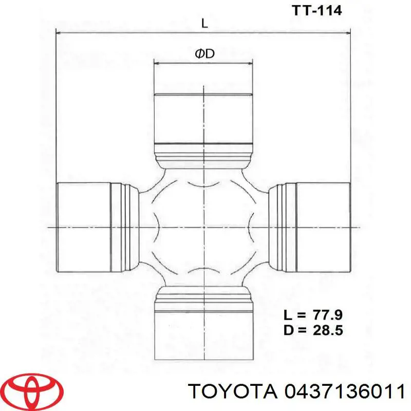 Хрестовина карданного валу Toyota 0437136011 ціна, від 7.98 USD
