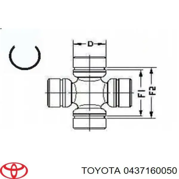 Хрестовина карданного валу, переднього 0437160050 Toyota