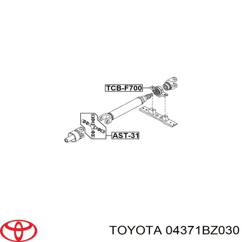 Хрестовина карданного валу 04371BZ030 Toyota