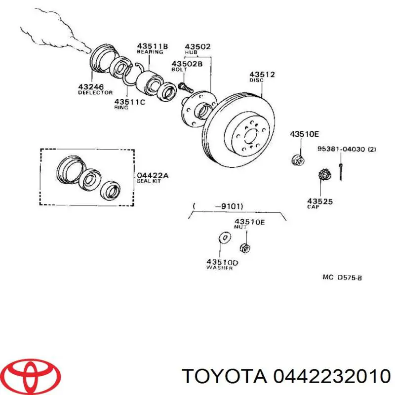 Сальник передньої маточини на Toyota Camry (V1)