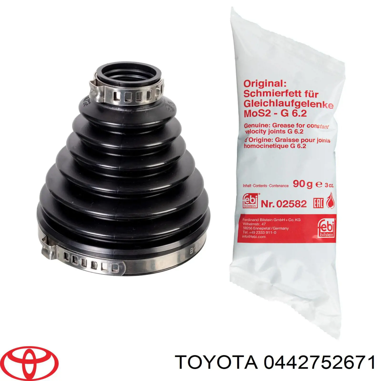 Пильники ШРКШів передній піввісі, комплект Toyota 0442752671 ціна, від 9.11 USD