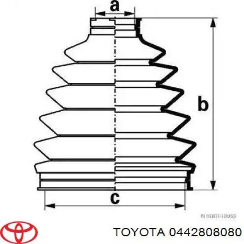 Пильник ШРУСа зовнішній, лівий Toyota Camry (V40) (Тойота Камрі)