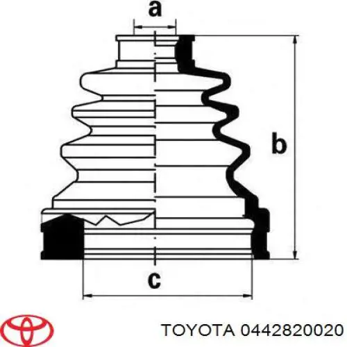 Пильник гранати внутрішній, передній півосі Toyota 0442820020 ціна, від 6.93 USD