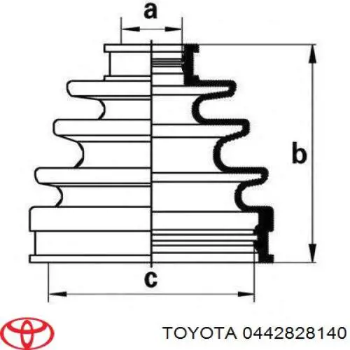 Пильник шарніра кутових швидкостей зовнішній передній Toyota 0442828140 ціна, від 10.27 USD