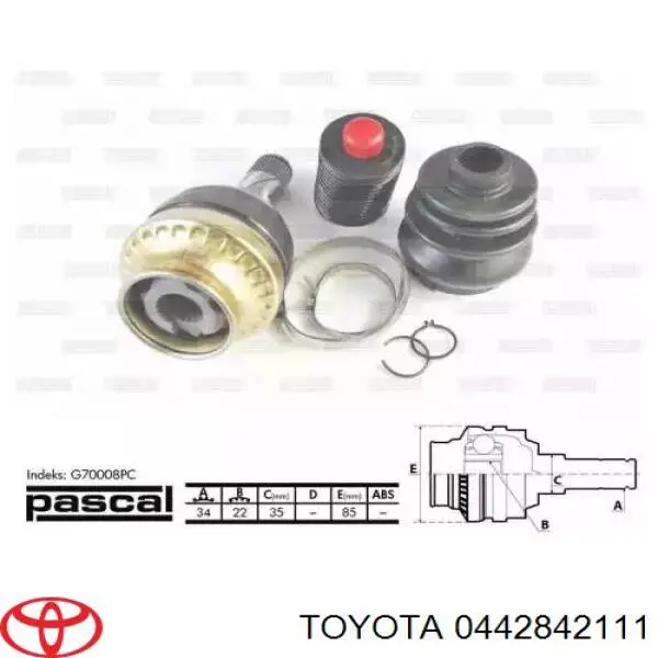  Toyota 0442842111 ціна, від 147.14 USD