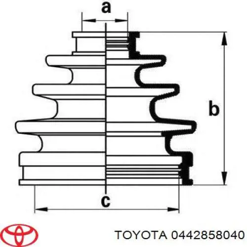 0442858040 Toyota пильники шрусів передній піввісі, комплект