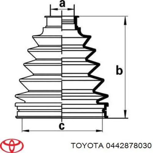 Купити 0442878030 Toyota Пильники ШРКШів передній піввісі, комплект