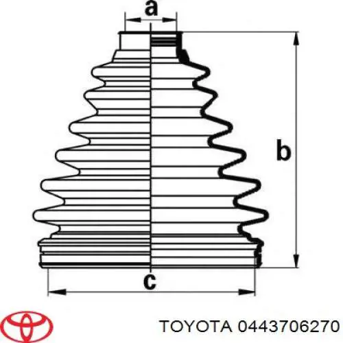 Пильник ШРКШ внутрішній, правий Toyota 0443706270 ціна, від 48.61 USD