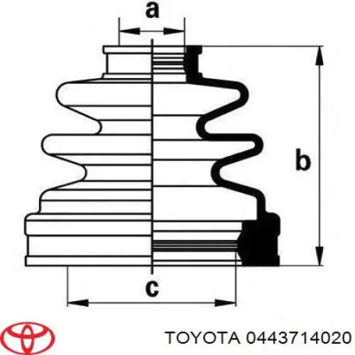 Пильник шарніра кутових швидкостей внутрішній задній Toyota 0443714020 ціна, від 6.17 USD