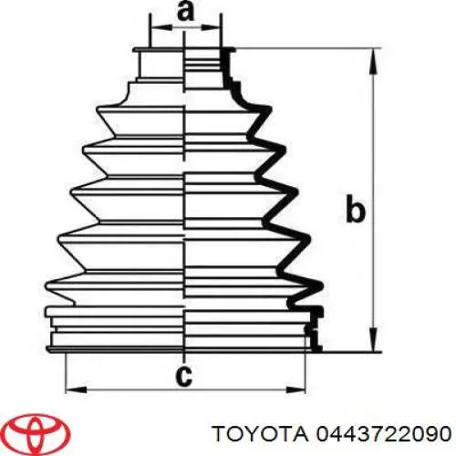 Пильник ШРУСа внутрішній, задньої піввісі 0443722090 Toyota