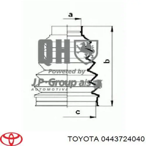 Пильник гранати внутрішній, передній півосі Toyota 0443724040 ціна, від 10.78 USD