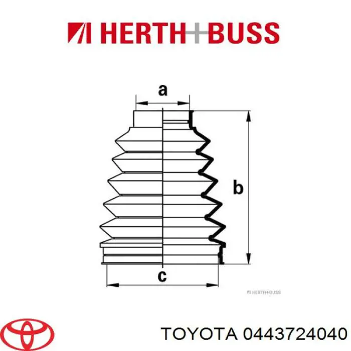Купити 0443724040 Toyota Пильник шарніра кутових швидкостей внутрішній передній