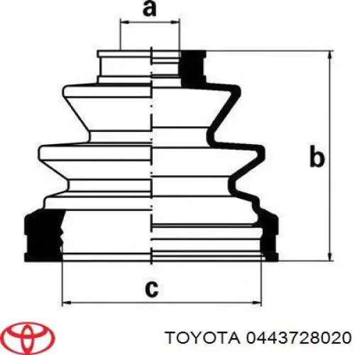 0443728020 Toyota Пильник гранати внутрішній задній