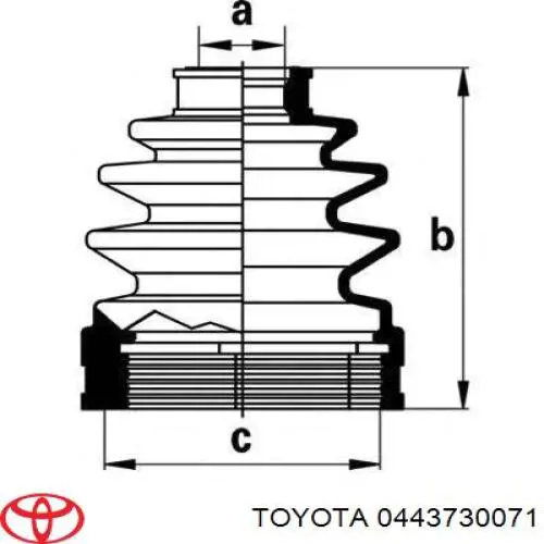 0443730071 Toyota пильник шруса внутрішній, передній піввісі