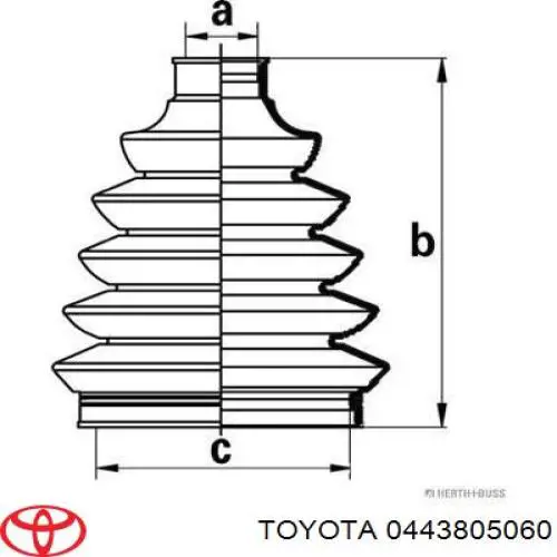 Купити 0443805060 Toyota Пильники ШРКШів передній піввісі, комплект