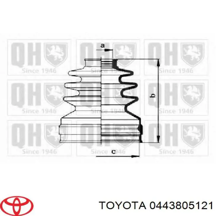 Пильник ШРУСа зовнішній 0443805121 Toyota