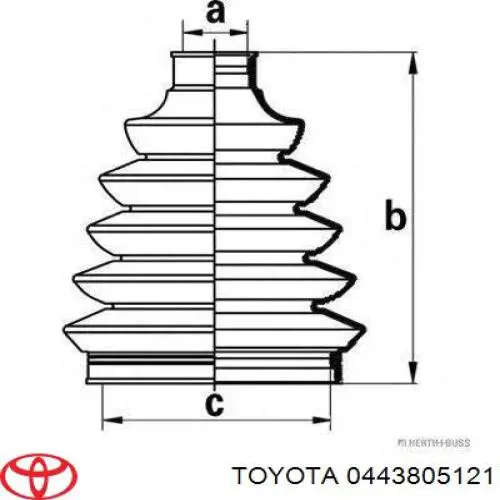 Купити 0443805121 Toyota Пильник шарніра приводу