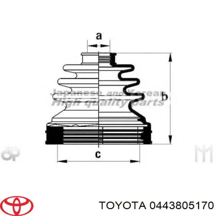 Пильник шарніра кутових швидкостей зовнішній передній Toyota 443805170 ціна, від 10.65 USD