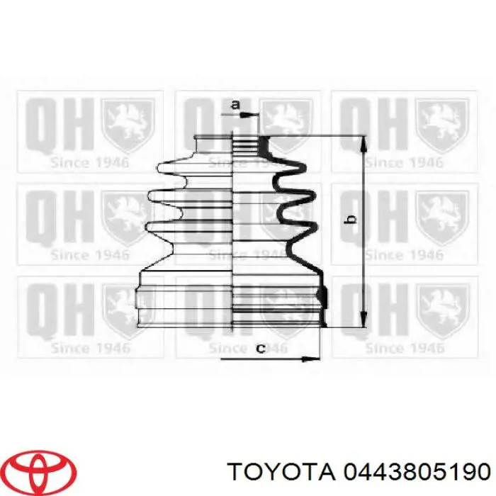 Пильник ШРУСа зовнішній 0443805190 Toyota