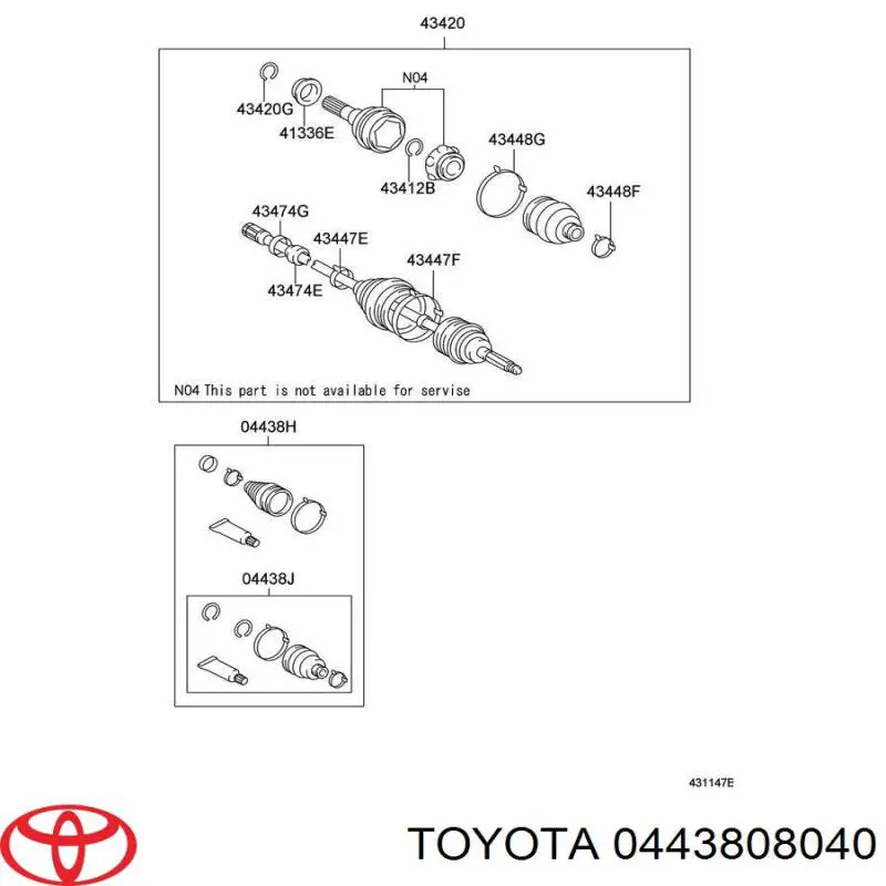  Toyota 0443808040 ціна, від 17.50 USD