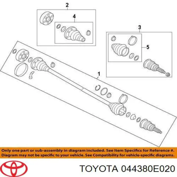 044380E020 Toyota пильник шруса зовнішній, передній піввісі